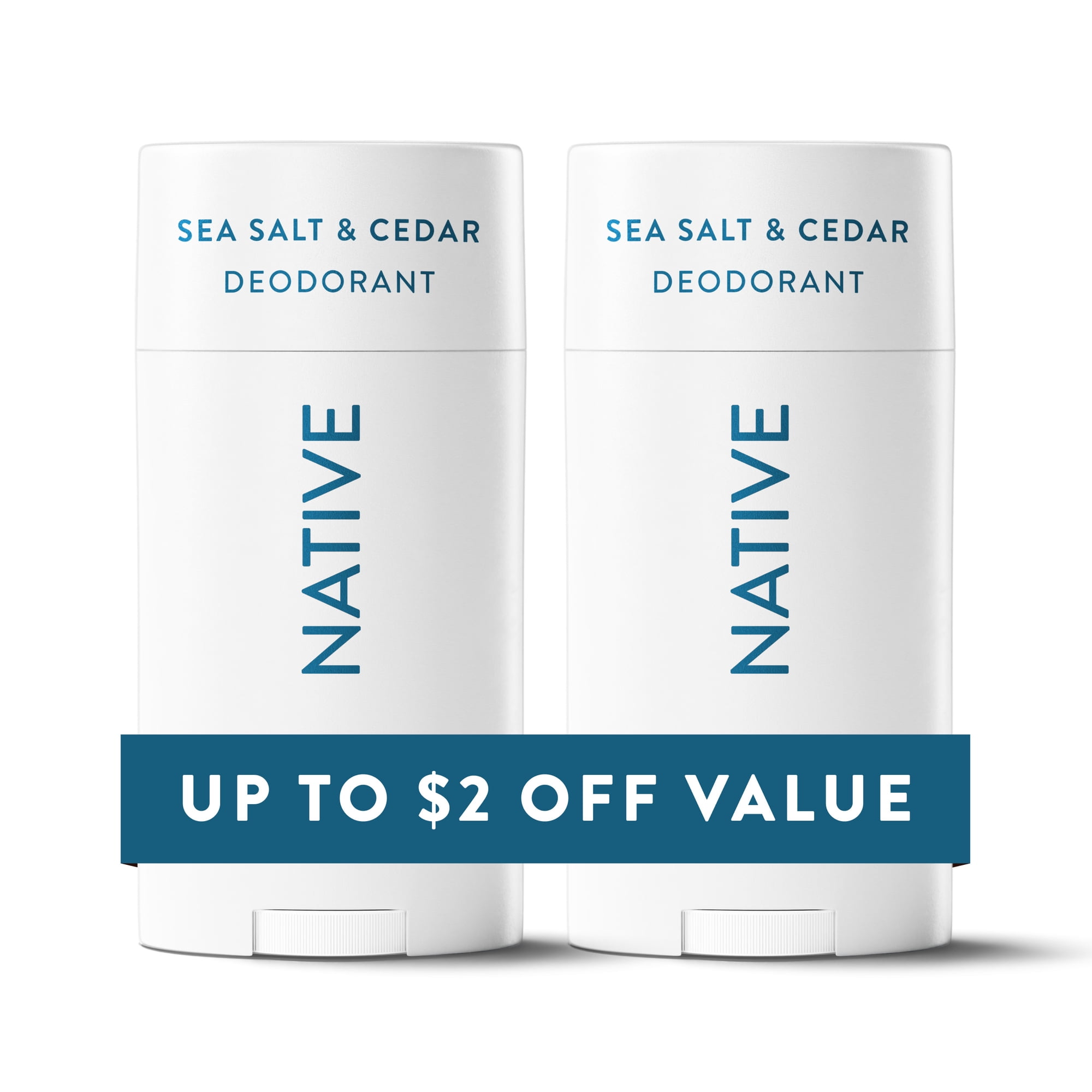 Native Deodorant, Sea Salt & Cedar, 2.3 oz, Twin Pack