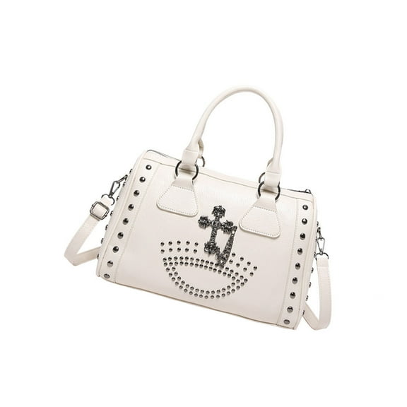YIEMEEN Large Handbag with Multifunction Shoulder Strap Studded Doctor Bag for Women