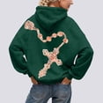 thumbnail image 2 of AWZXDE Couleur Unie avec Motif Imprimé Mode Décontractée Chandail à Capuchon pour Femmes Sportif et Coupe Ample Veste de Survêtement Activités de Plein Air et Style Mode Urbaine Décontracté Vert Foncé,S, 2 of 5
