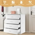 thumbnail image 6 of 4 Drawer Dresser, UHOMEPRO Modern Chest of Drawers for Bedroom, Night Stand Wood Storage Cabinet Dresser Organizer Unit with Handle for Living Room, Closet, Hallway, Small Space, White, 6 of 12