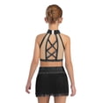 thumbnail image 2 of Haitryli Kids Girls Tassel Dance Outfits Jazz Latin Performance Crop Top with Skirt Set Gymnastics Bodysuit Black 14, 2 of 5