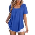 thumbnail image 1 of Yuyuzo Hauts de Sortie pour Femmes T-Shirts à Manches Courtes Col Rond T-Shirts Côtelés Extensibles Ajustés Basiques, 1 of 1