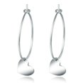 thumbnail image 1 of Pendientes para hombre, pendientes de aro de plata de ley 925 para mujer, pendientes de aro en forma de corazón, pendientes de aro de plata, joyería minimalista exquisita con dijes para mujer, 1 of 3