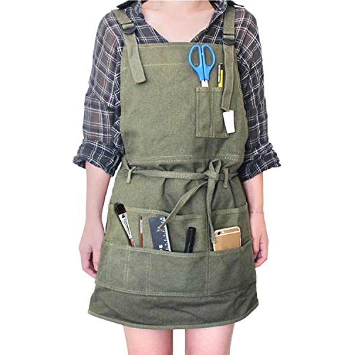Apron Artist Canvas Apron with Pockets Painting Apron Adjustable