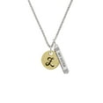 thumbnail image 2 of Delight Jewelry Goldtone Large Disc Letter - Z - 3/4'' Silvertone Always My Sister Bar Charm Necklace, 23", 2 of 4