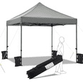 thumbnail image 4 of Alden Design Adjustable 10' x 10' Commercial Pop-up Canopy with Wheeled Carry Bag, Light Gray, 4 of 8