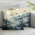 thumbnail image 3 of COMIO  Misty Mountain Forest Pillow Covers Blue Burnt Orange Watercolor Nature Woodland Double Sided Cushion Covers Foggy Forest Decorative Pillowcases for Couch Bedroom Car, 3 of 5
