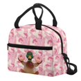 thumbnail image 3 of HUIACONG Aluminum Film Material Lunch Bag for Daily School Use, Waterproof Reusable Insulated Lunch Tote, Pink Camo Duck Donut, 3 of 10