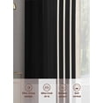 thumbnail image 7 of Black Beige Striped Semi Sheer Curtains 108 Inch Length 2 Panels Set, Modern Farmhouse Retro Lines Sheer Kitchen Curtain Privacy Voile Window Curtain for Living Room Bedroom Rod Pocket Drapes, 7 of 7