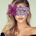 thumbnail image 5 of Unique Bargains Halloween Christmas 1 Pc 3D Butterfly Half Face Party Mask for Masquerade Party Purple, 5 of 5