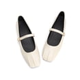 thumbnail image 6 of Domuza Mary Jane Shoes for Women Slip on Dressy Ballet Flats Shoes for Women New Trendy Non-Slip Shoes for School Office Walking Casual Formal Work White 8（EU-40）, 6 of 7