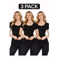 thumbnail image 2 of Women's Seamless Short Sleeve Fitted Tee 3-Pack Soft Stretch Everyday Top, 2 of 6