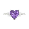 thumbnail image 2 of 2ct heart cut alexandrite 18k white gold Bridal Wedding Engagement Promise Anniversary Ring for Women size 9.75, 2 of 7