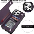 thumbnail image 3 of KOMI pour iPhone 16 Pro Max Étui Mural avec Porte-Cartes, Cuir PU Premium avec Support, Fentes pour Cartes, Protection Antichoc Robuste, Étui à Rabat pour Apple iPhone 16 Pro Max 6.9 Pouces, Violet Foncé, 3 of 5