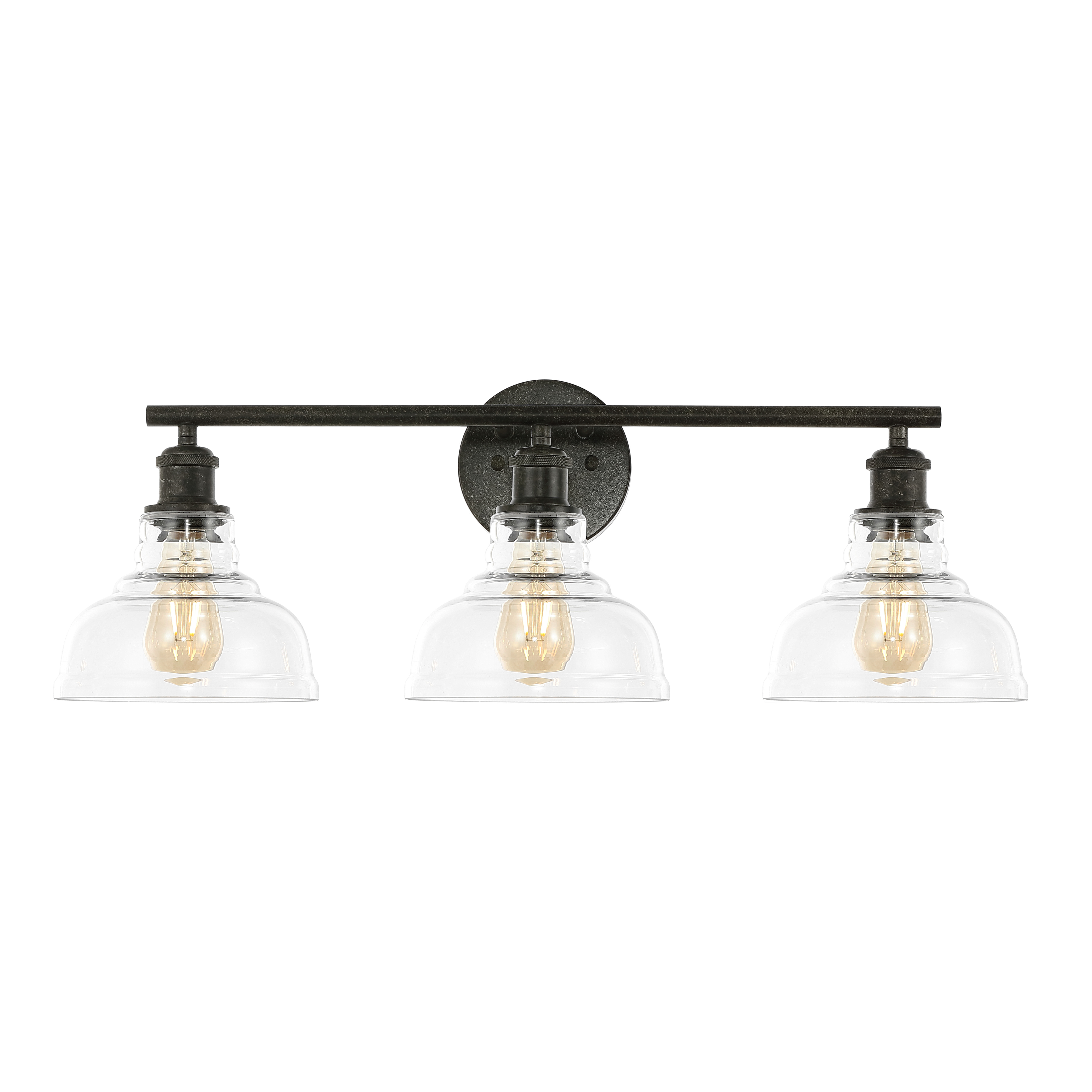 Safavieh Calyna 3-Light 27.25" Industrial Iron Sconces, Black