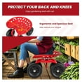 thumbnail image 6 of Garden Seat with Wheels, Heavy-Duty Utility Stool Cart with Adjustable 11"-16" Height & 360° Rotatable, Rolling Garden Cart with Seat for Lawn Planting, Yard Work, Patio Gardening (Red), 6 of 6