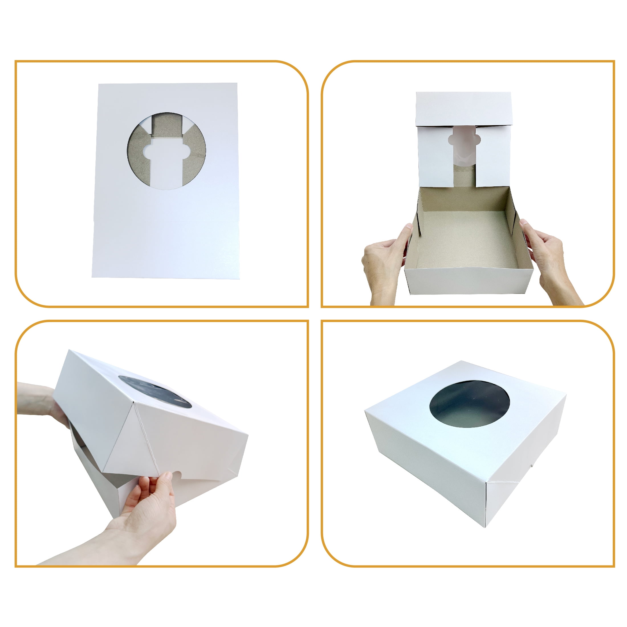 9" x 9 " x 3.5" White Pie Box with Window, By Way To Celebrate