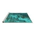 thumbnail image 2 of Ahgly Company Machine Washable Indoor Rectangle Oriental Turquoise Blue Industrial Area Rugs, 8' x 12', 2 of 4