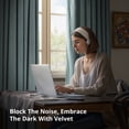 thumbnail image 4 of Half Price Drapes Signature Skylark Blue Velvet Blackout Curtains For Bedroom(1 Panel), 50WX 108L, 4 of 11