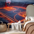 thumbnail image 6 of Basketball Wallpaper Lava Basketball Court Glowing Neon Peel and Stick Wall Murals 69"H x 96"W Removable PVC Wall Paper Self-Adhesive Wall Paintings Art Decor for Bedroom Living Room, 6 of 7