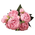 thumbnail image 2 of DIY peonías artificiales flor 5 flores 4 brotes seda ramo de novia manualidades Rosa Zulema Flores De Escritorio En Casa, 2 of 7
