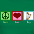 thumbnail image 3 of CafePress - Peace Love Harp Women's Classic T Shirt - Women's Traditional Fit Dark T-Shirt, 3 of 4