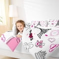 thumbnail image 4 of Feelyou Cartoon Eiffel Tower Bedding Comforter Set, Pink Fashion Women Twin Comforter Sets, Princess Bowknot Dress Reversible Bedding Set, Luxury Bedroom Decor, 2-Piece, 4 of 8