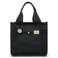 thumbnail image 4 of Canvas Tote Bag for Women Foldable Tote Bag with Zipper Travel Large Shoulder Bag Handbag for Work Large Capacity Portable Messenger Bag Black, 4 of 4