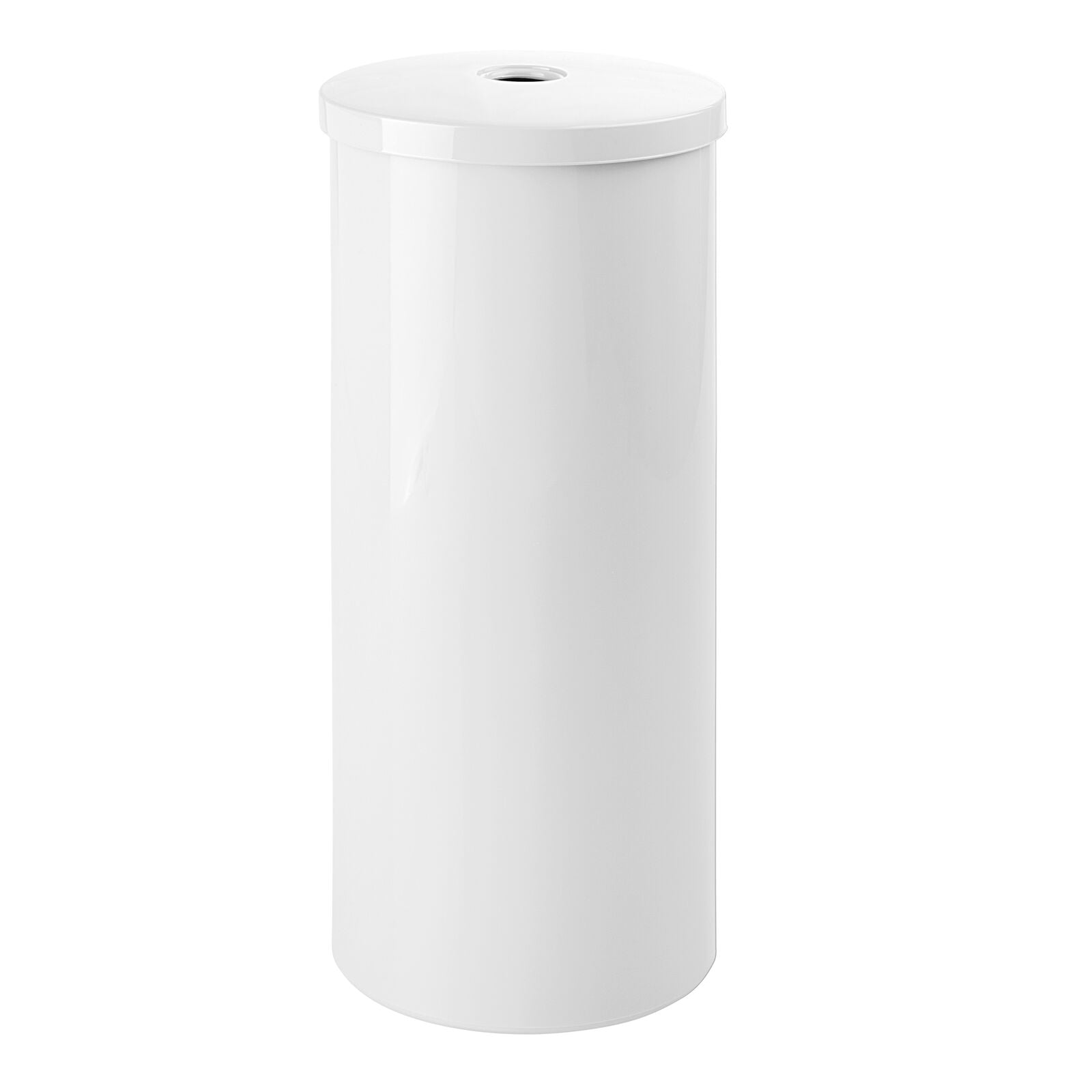 mDesign Plastic Toilet Tissue Paper Holder Canister Black Stores 3 Rolls 