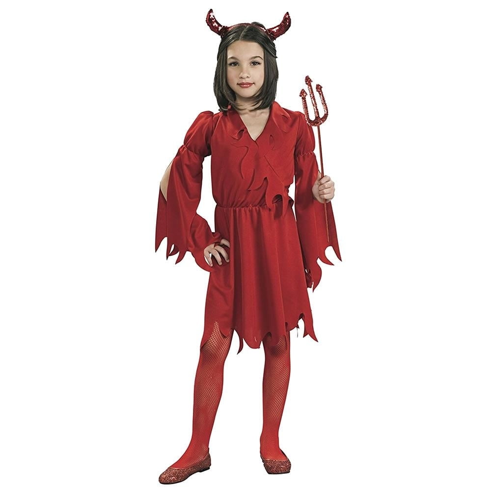 Devil Girl Kids size L 12/14 Red Costume Outfit Rubie's - Walmart.com ...