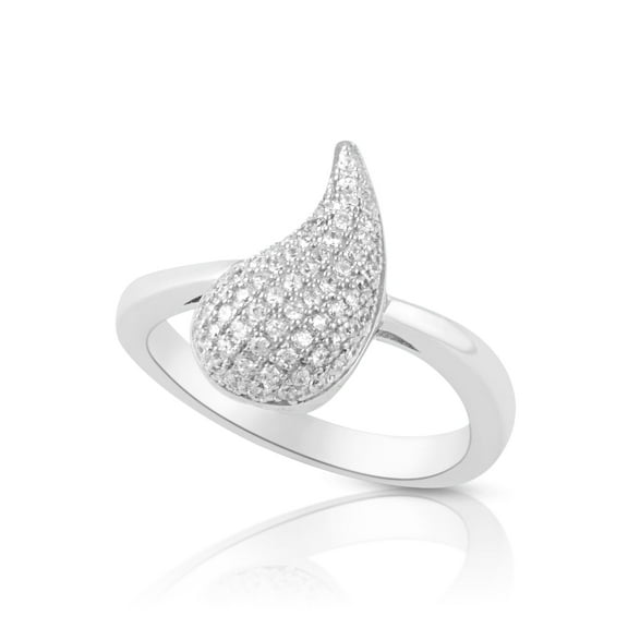 Sterling Silver Cz Swish Ring for Women and Teens - Size 5