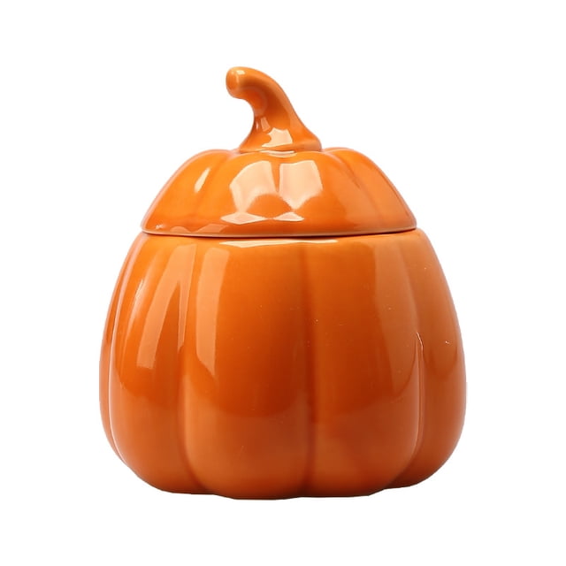 Miangastore Bol à Soupe Citrouille - Marmite en Céramique avec Couvercle, Pot de Rangement en Forme de Citrouille d'Halloween pour Cuisine, Maison, Ragoûts, Desserts et Décor Festif