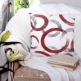 thumbnail image 3 of 18x18 Pillow Covers Set of 2, Red Grey Throw Pillow Covers Decorative Couch Cushion Case, Geometric Circle Modern Abstract Simple Art Microfiber Square Pillowcases for Bedroom Car Living Room, 3 of 7