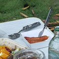 thumbnail image 2 of Cubiertos plegables para acampar, vajilla portátil multifunción, cuchillo, tenedor, cuchara, abridor de botellas, cubiertos para exteriores, equipo para acampar, acero inoxidable, 2 of 5