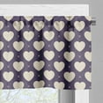 thumbnail image 3 of Ambesonne Romantic Valance Pack of 2, Pastel Hearts Wavy Ornate, 42"X12", Eggplant and Beige, 3 of 5