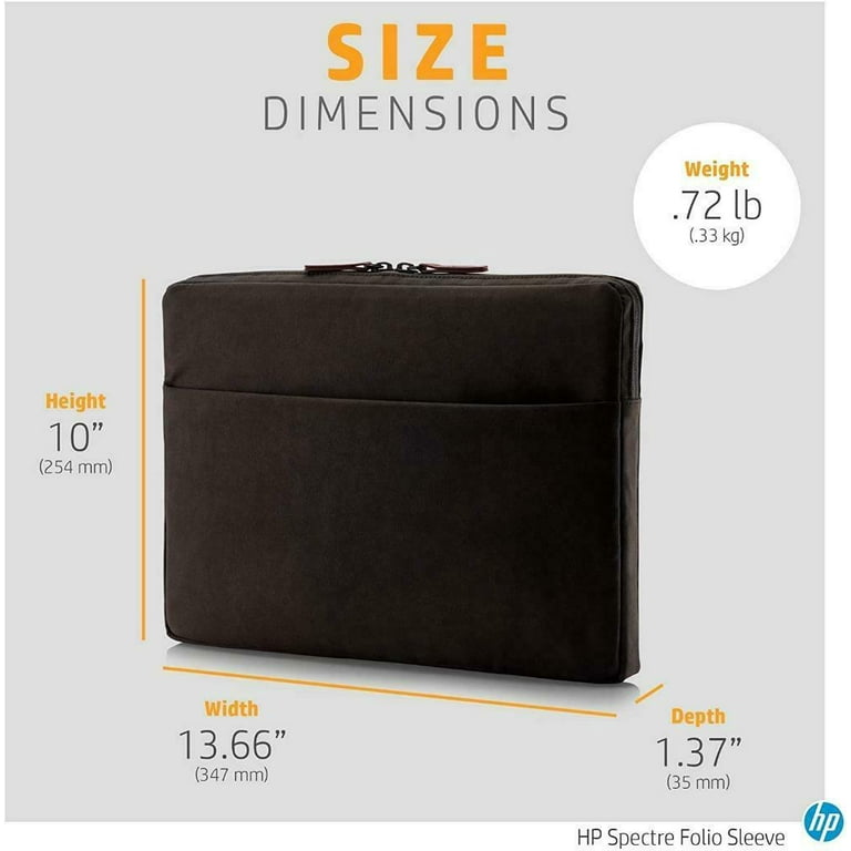 New HP Spectre Folio Sleeve Waxed Canvas, Black 5DC30AA#ABL