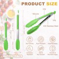 thumbnail image 2 of Uxcell 2 Pcs Pinzas de cocina con puntas de silicona, pinzas de acero inoxidable de 11/13 pulgadas resistentes al calor y antiadherentes para agarrar alimentos, asar carne, verdes, 2 of 7