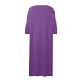 thumbnail image 6 of Women's Solid Casual Short Sleeve Nightgown - Zipper Robe Pajamas with Pockets, Lightweight Polyester, Sizes S-XXL, 6 of 6