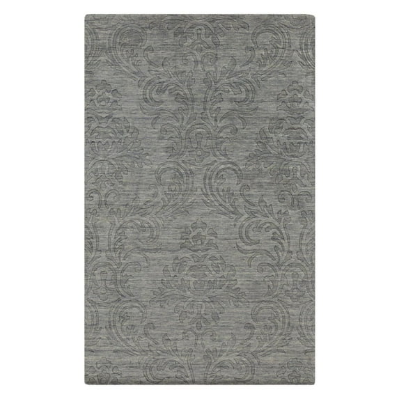 Surya ETC-4926 Etching Solids and Borders Rectangle Gray 8' x 11' Area Rug