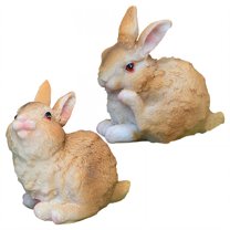 ICERUN 2Pcs Garden Statues,Resin Little Rabbit Sculpture Lawn Ornaments,Focused Bunny Figure Garden Sculptures,Style6
