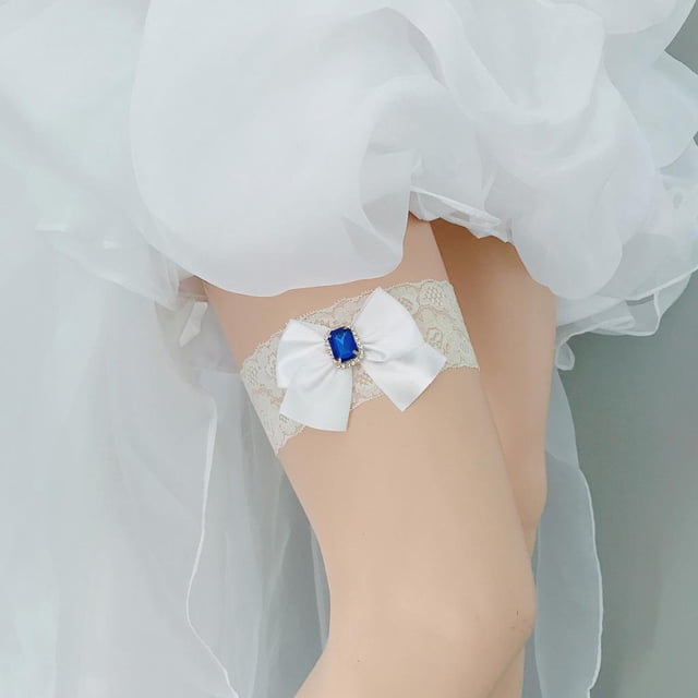 Prettyia Crystal Garter Pearls Muslo Pierna Accesorioleplay Disfraz Colcomx Liga nupcial de la boda