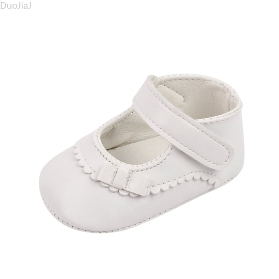 DuoJiaJ Spring And Summer Children Baby Toddler Shoes Girls Princess Shoes Hook Loop Solid White Lace Simple Style Baby Girl Sneakers Size 4,White