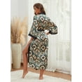 thumbnail image 2 of AMITOFO Long Satin Kimono Robes for Women – Lightweight Silky Floral Bathrobe with 3/4 Sleeves, Soft Cozy Loungewear, Sizes SM, 2 of 7