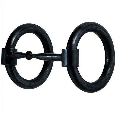 Hilason Black Steel Heavy Donut Ring Snaffle Mouth Horse Bit