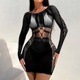thumbnail image 4 of Gibobby Ropa sexy de mujer para sexo Lencería de Encaje para Mujer, con Cierre Frontal, Cuello en V, camisón Sexy(Negro, Talla única), 4 of 5