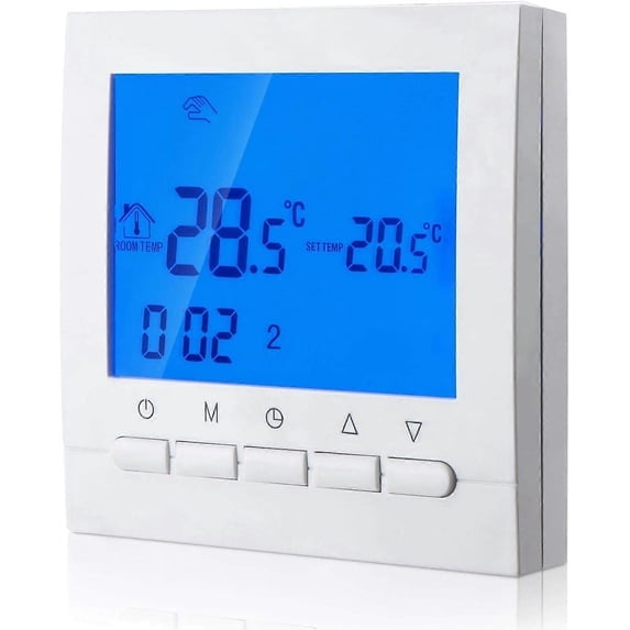 Digital Heating Thermostat, 2-Wire Connection with 6 Weekday & 2 Weekend Time Periods, Programmable Temperature Controller