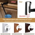 thumbnail image 3 of Over Cabinet Towel Holder, Stainless Steel Over The Cabinet Towel Rack Bars for Kitchen Cabinet Doors, Dish Towel Holder with Hooks, 2 Pack (Black), 3 of 3