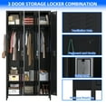 thumbnail image 6 of Gaeanet Metal Storage Lockers for Employees with Lock&Pegboard,Steel Locker Cabinet for Gym,School,Industrial Storage Locker Cabinet with 3 Door,Assembly Required (Black, 3 Doors), 6 of 7