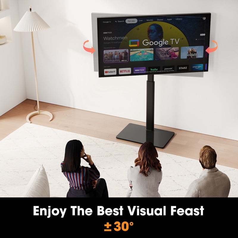Floor TV Stand for 43-75 inch TVs up to 88lbs with Tilt