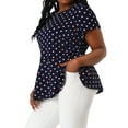 thumbnail image 3 of Unique Bargains Women's Plus Size Short Sleeves Polka Dots Peplum Blouse, 3 of 6